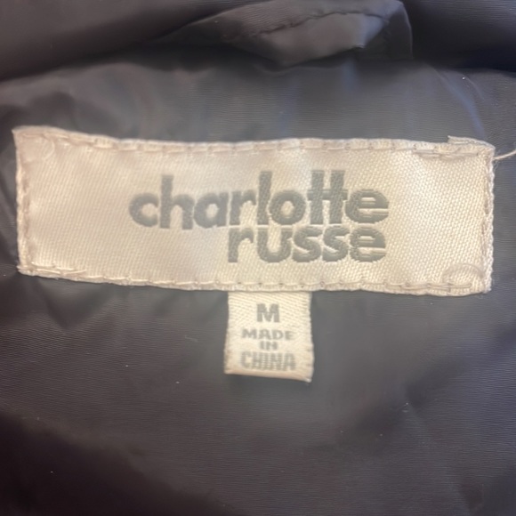 Charlotte Russe - Navy blue lined hooded winter jacket. Size medium. - Picture 2 of 10